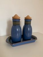 2 Gefäße auf Tablett aus Ton / Keramik blau Berlin - Zehlendorf Vorschau
