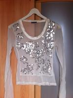 Orwell Shirt Pailettenshirt Netzshirt beige Bayern - Wiesenfelden Vorschau