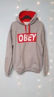 OBEY Hoodie | Box Logo | grau / rot | Pullover Niedersachsen - Papenburg Vorschau