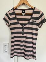 G-Star T-Shirt rosa grau gestreift Bayern - Amberg Vorschau
