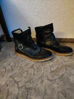 Schwarze Stiefelette gefüttert Gr. 40 seitlich Reißverschluss Baden-Württemberg - Winterlingen Vorschau