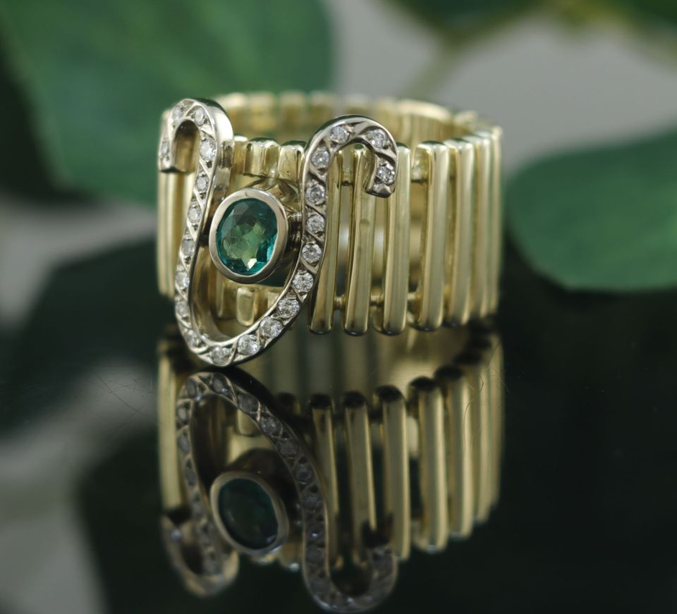 Smaragd Diamant Ring in 585er / 14 Karat Gold LHGE- 39917 in Gelsenkirchen