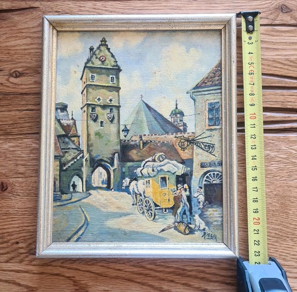 Altes Ölbild Gemälde Dinkelsbühl signiert Rieger in Mansfeld