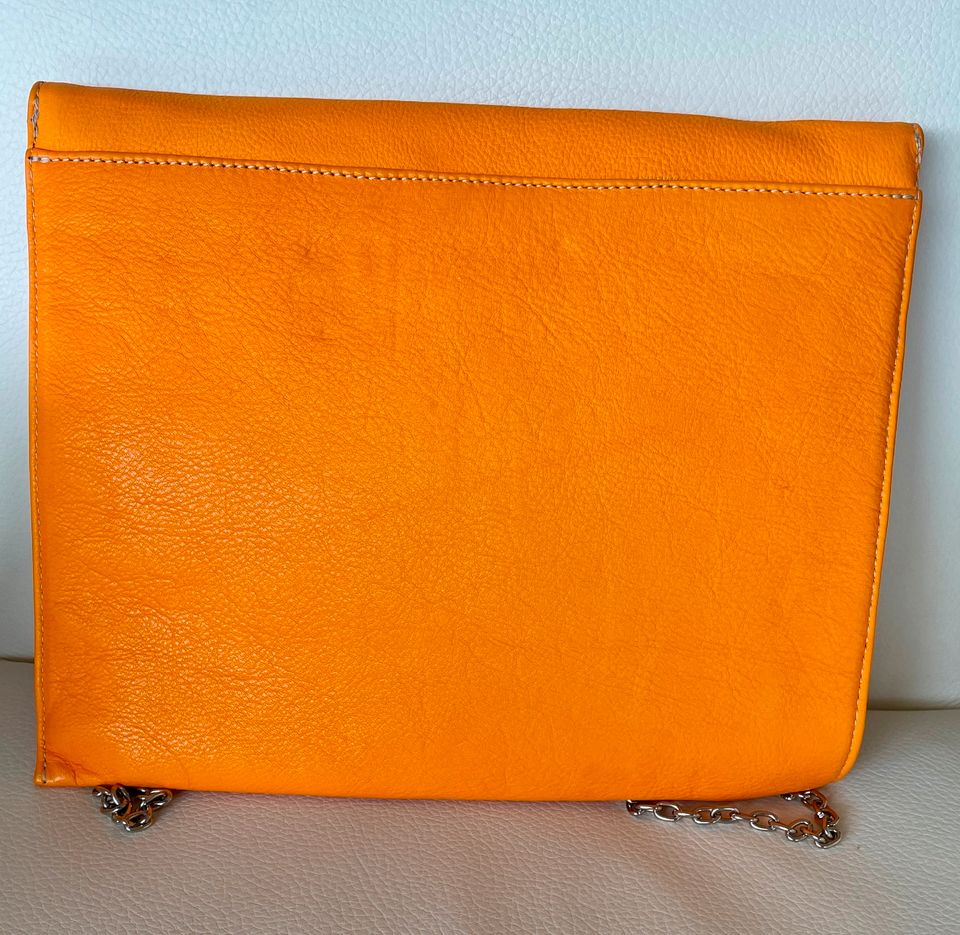 Clutch groß, Tasche, Bioleder, ökologisch gefärbt, orange, NEU in Neukirchen-Vluyn