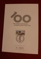 Briefmarke 100 Jahre Automobil Daimler Benz Erstausgabe 16.1.1986 Baden-Württemberg - Leutenbach Vorschau