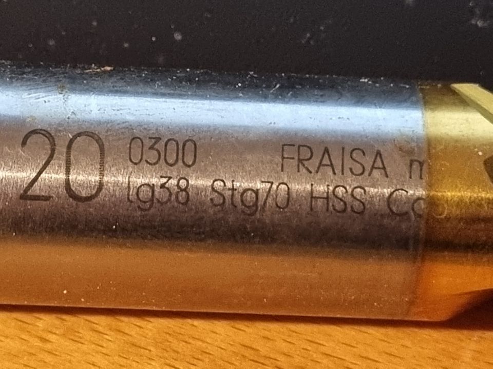 Zylindrische Fräser 20mm Fraisa ig38 Stg70 HSS Co8 in Vettweiß