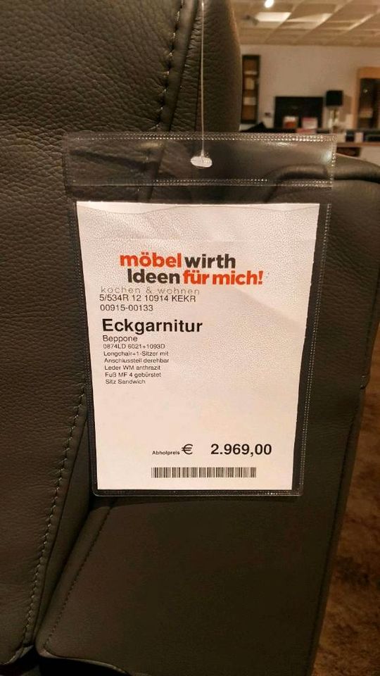 Hochwertiges Echtleder Eckgarnitur Longchair (Ausstellungsstück) in Hünfeld