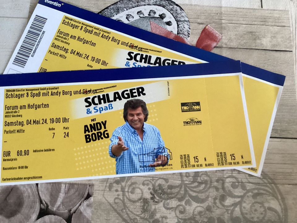 HEUTE ! 2 Konzertkarten Schlager und Spaß mit Andy Borg 04.05. in Weiltingen
