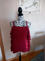 Bluse cold shoulder, Rüschen, Volants, dunkelrot Bayern - Markt Schwaben Vorschau