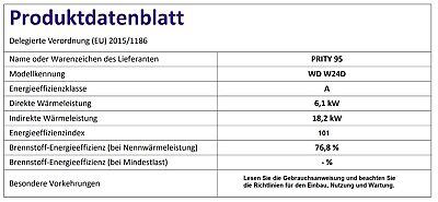 Wasserführender Kaminofen PRITY WD W24 D, rot - 24,3 kW in Bernsdorf