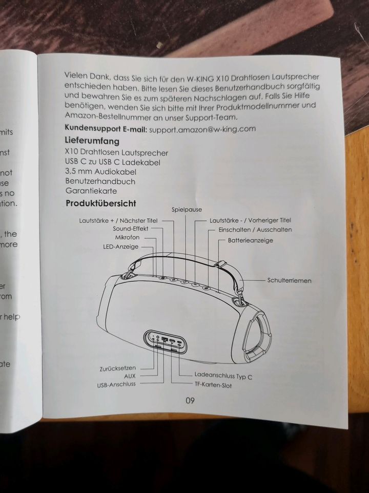 W-King X10 Bluetooth Lautsprecher Bass Boom Box in Radevormwald