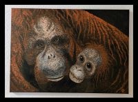 ❤️ Orang Utans - Gemälde, Acrylfarben auf Leinwand, 50 x 70 cm Berlin - Hohenschönhausen Vorschau