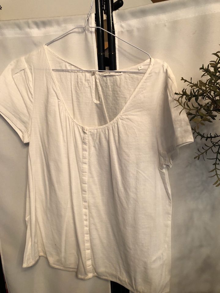 Opus Shirtbluse 38 offwhite „FRONY“ reine Baumwolle kurzarm in Seehausen a. Staffelsee