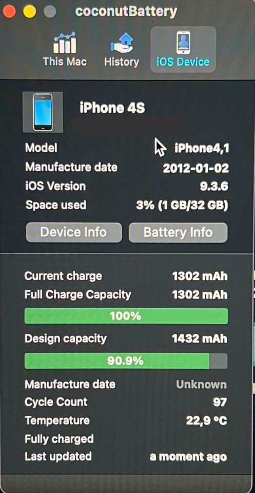 Apple iPhone 4S / 32GB / Schwarz / 90% Akku Kapazität TOP ZUSTAND in Bad Salzungen