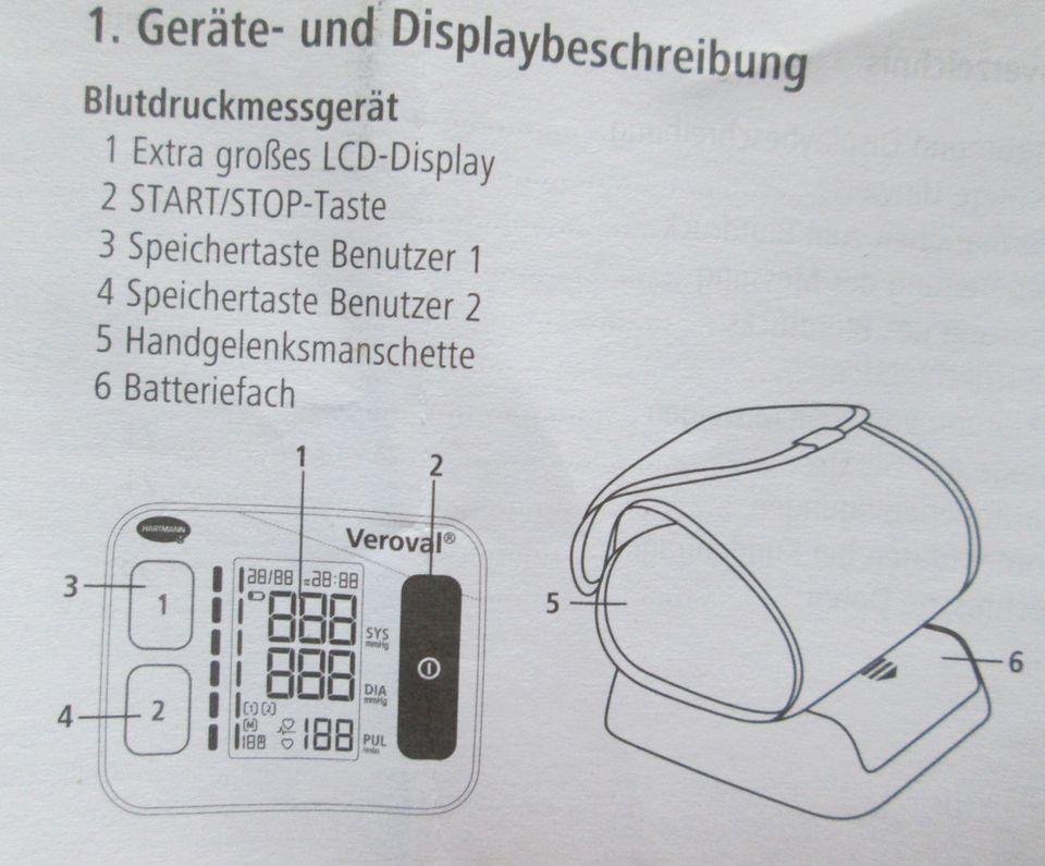Blutdruckmessgerät Veroval von Hartmann am Handgelenk in Rheurdt