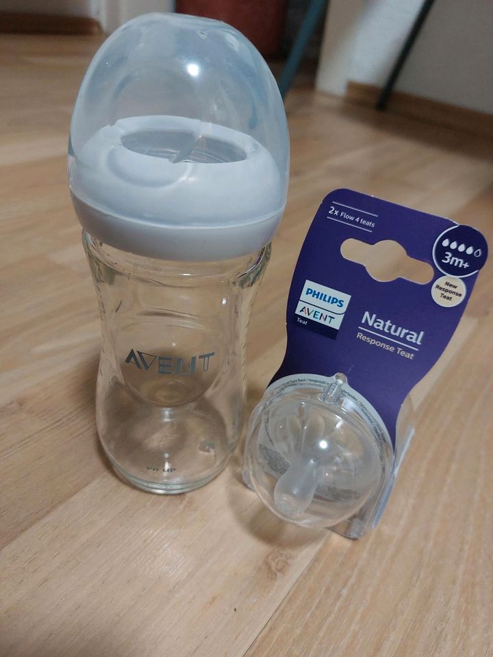 NUK Babyflasche, Philips Avent Glasflasche mit 1Sauger, Lanolin in Ludwigshafen