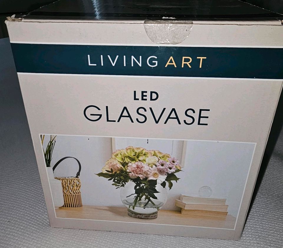 Living Art Led Glas Vase Glasvase mit Timer Neu fü Blumen Pflanze in Hannover