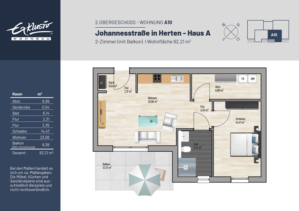 *NEUBAU*  2-Zimmer-Wohnung mit Balkon in Herten