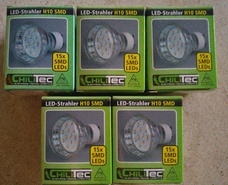 5 x ChiliTec H10 LED-Strahler Spot 0,8W warmweiß - neu in Hildesheim