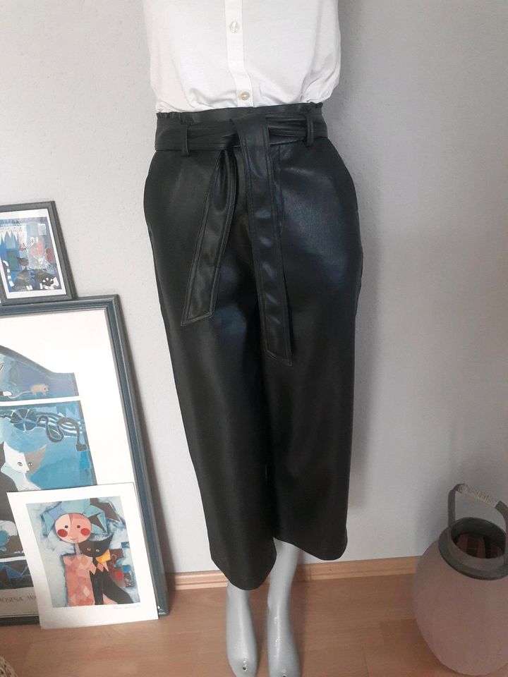 Hose Culotte Kunstleder TOM TAILOR Gr. 34 schwarz in Nettetal