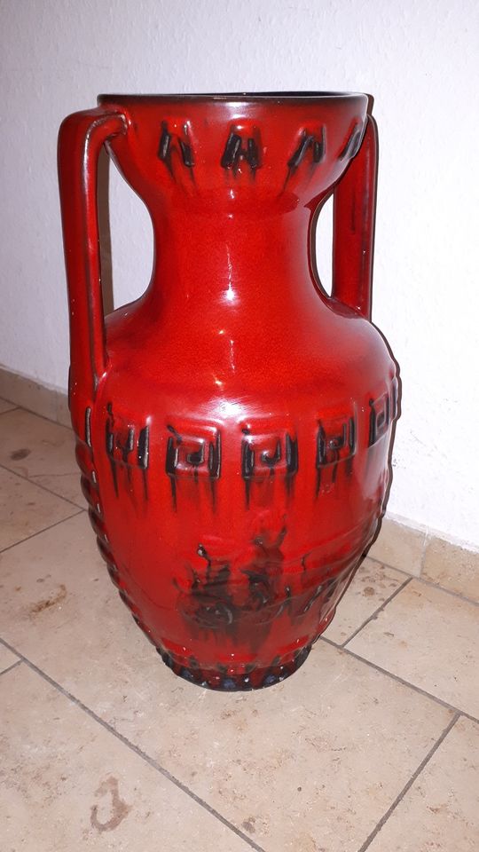 Vintage 70er Bodenvase Blumenvase Vase Rot (627 50) in Amelinghausen