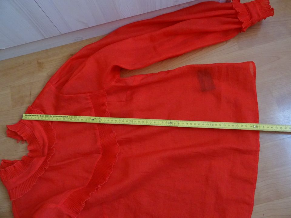 Wie neu H&M Bluse Tunika rot Gr. 38 40 M mit Volants in Landsberg (Lech)