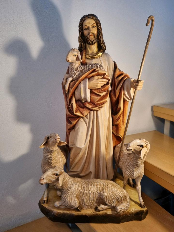 JESUS CHRISTUS XXL HOLZ  HEILIGENFIGUR HOLZFIGUR ALT KUNST DEKO in Kumhausen