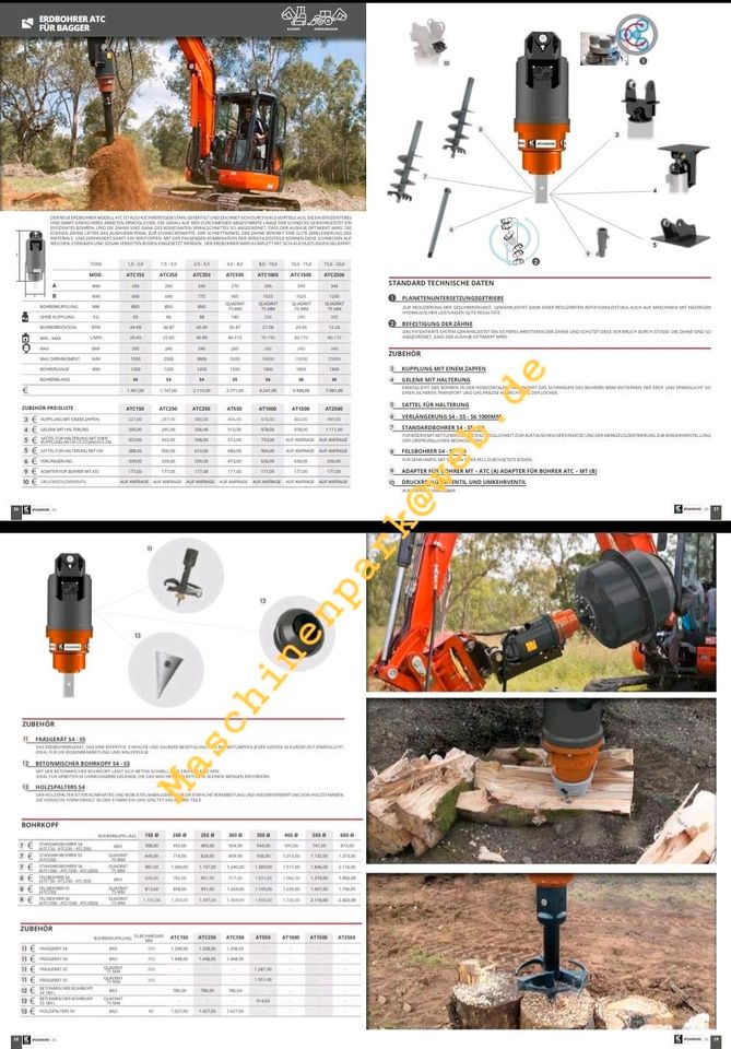 ✅️Bohrkopf - ATC X150 - Erdbohrer - Kegelspalter - Minibagger in Langenneufnach