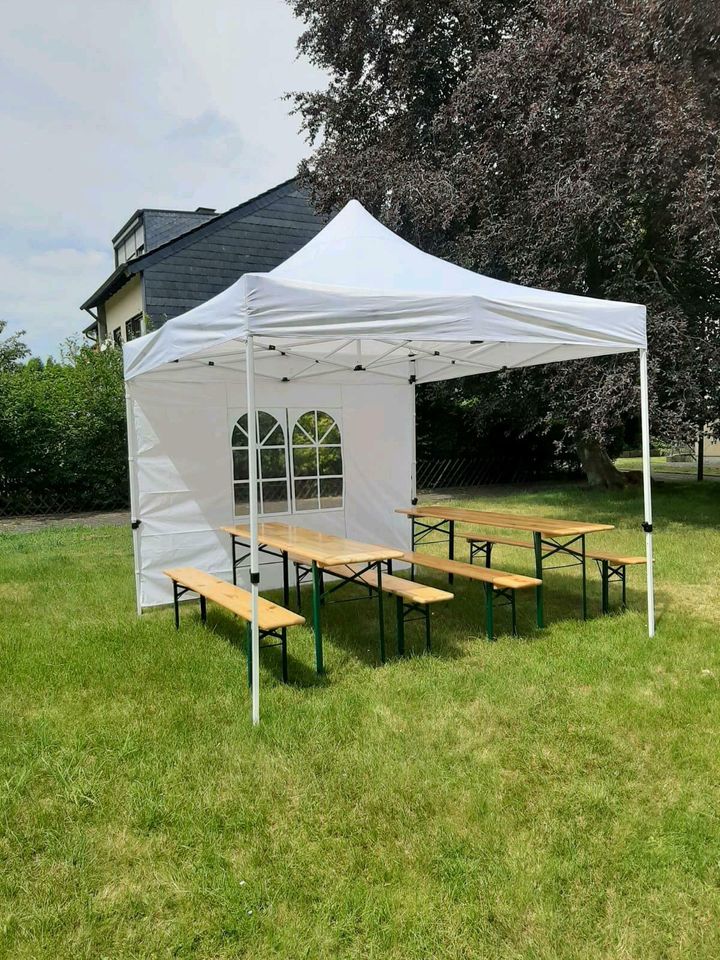 Kleines Partypaket-Pavillon 3x3m+2 Bierzeltgarnituren-Mieten in Herne