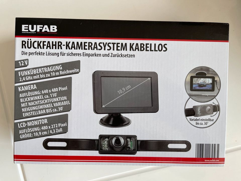 EUFAB Rückfahr-Kamerasystem kabellos, 4,3 Zoll Monitor in Neu-Isenburg