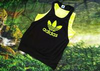 Adidas Top Shirt Doppellagig Neon Aufdruck Sporttop Gr.L Thüringen - Jena Vorschau