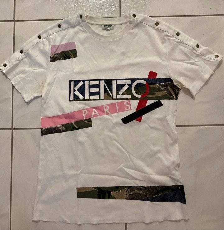 Stylisches Designer-Damenshirt/ KENZO Paris/weiß-rosa-camouflage in Frankfurt am Main