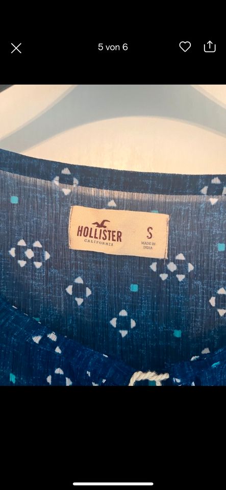 Bluse, Tunika, Top „Hollister“ blau, Gr.,S in Issum