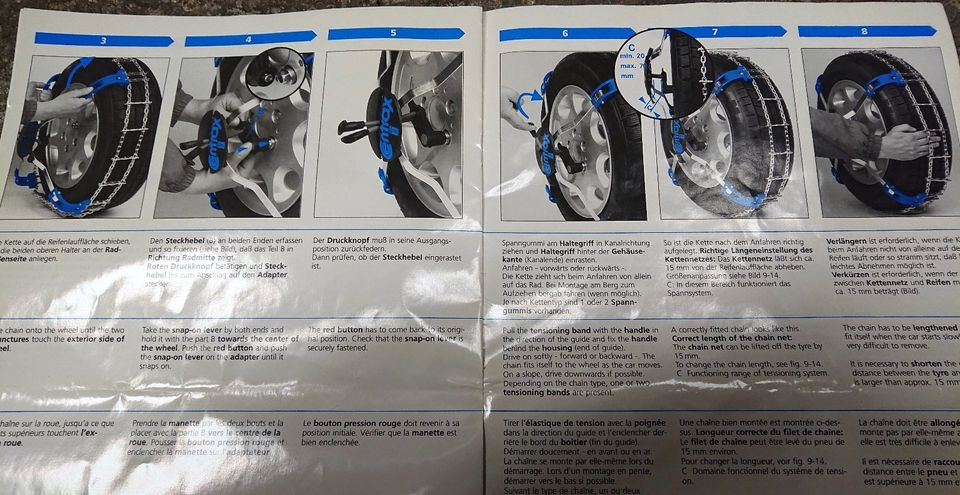 RUD-Centrax Schneeketten hochwertig u. NEU für 13 - 16 Zoll Räder in Roßbach (Wied)