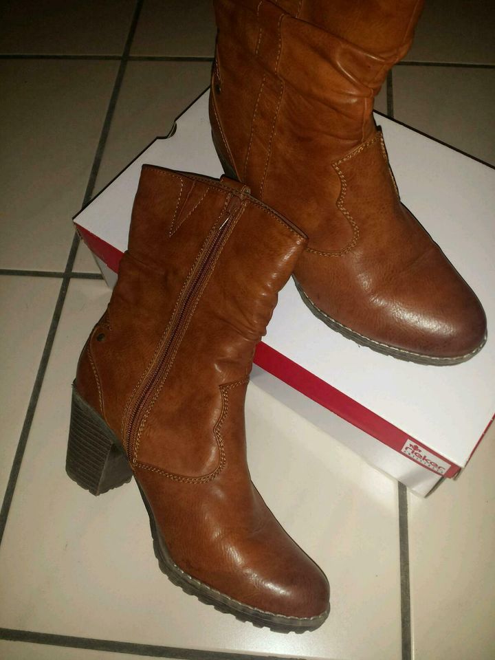 *Reserv* Rieker Absatz Stiefeletten/Boots cognac braun, Gr.40,Neu in Saarbrücken