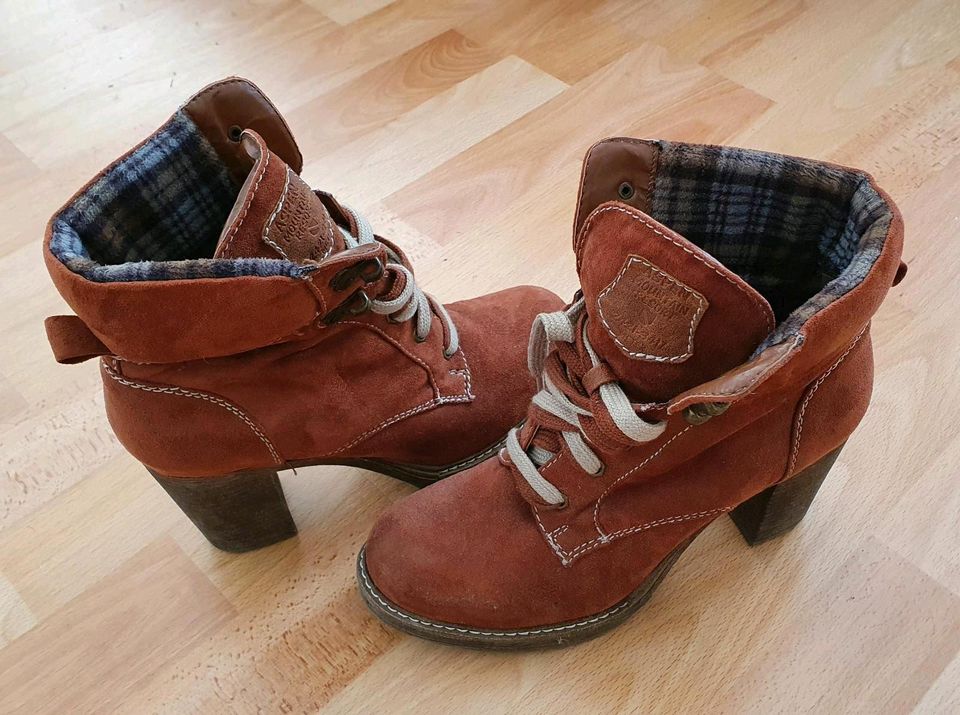 Boots Damen Schuhe Stiefel Stiefeletten braun Größe 38 in Mainz