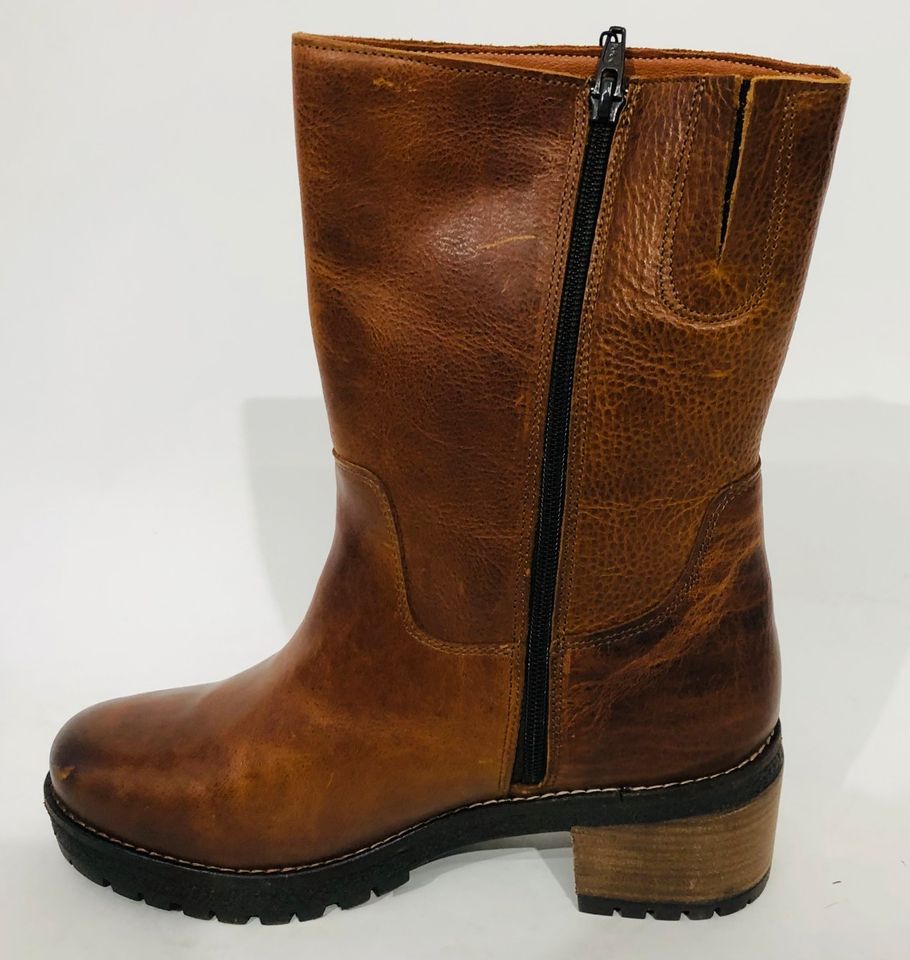 Travelin Vaasa Damen Leder Ankle Boot / Stiefel Gr. 41 Cognac in Barsbüttel