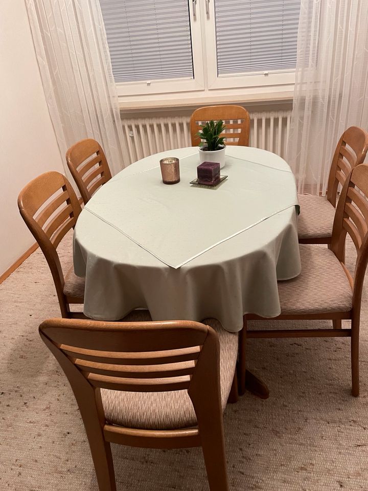 Esszimmer Tisch oval ausziehbar Esszimmertisch⭐️mit 6 Stühlen in Naumburg 