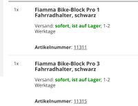2x Fiamma Halter Fahrrad Bike Block Pro1 und Pro3 Nordrhein-Westfalen - Wassenberg Vorschau