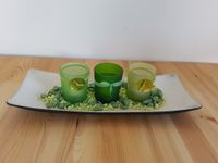 Teelichtschale mit 3 Teelichthaltern & Deko-Steinchen Hessen - Lahntal Vorschau