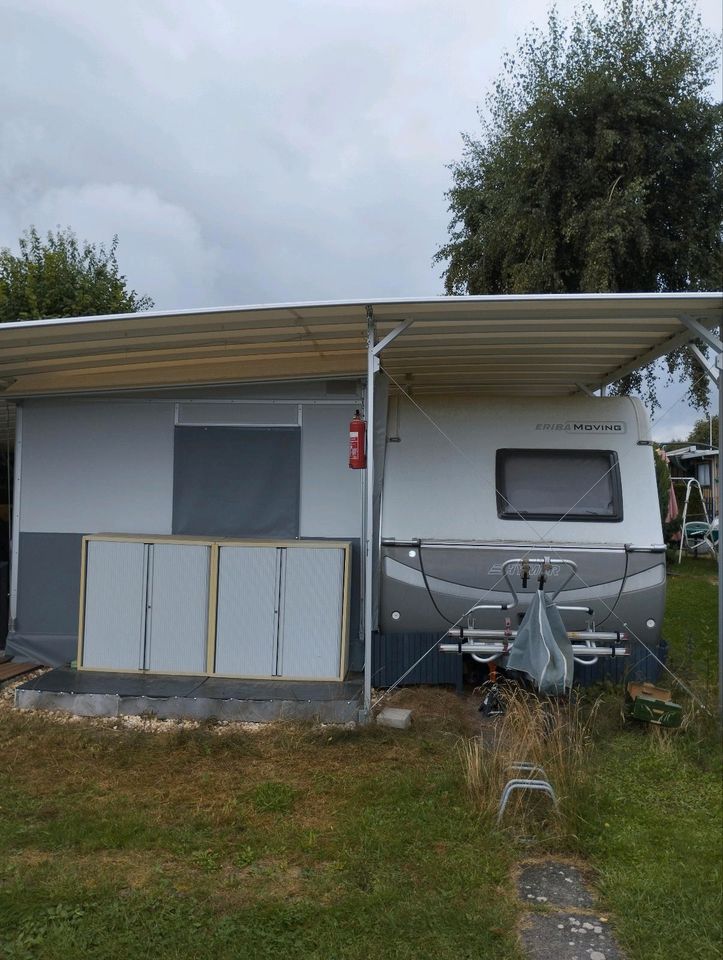 HYMER ERIBA Wohnwagen mit KLIMATOP Terrassenüberdachung in Friedberg (Hessen)