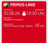 Fahrkarten für Schiffsrundfahrt in Frankfurt zu verkaufen Frankfurt am Main - Bornheim Vorschau