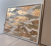 Abstrakte Kunst Bild Leinwandbild Dekoration Wolken Blattgold Hessen - Trebur Vorschau