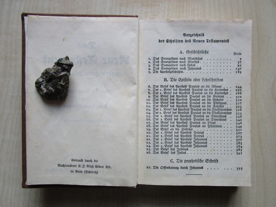 SCHLACHTER Neues Testament 12cm, 1949, nach dem Urtext übersetzt in Krefeld