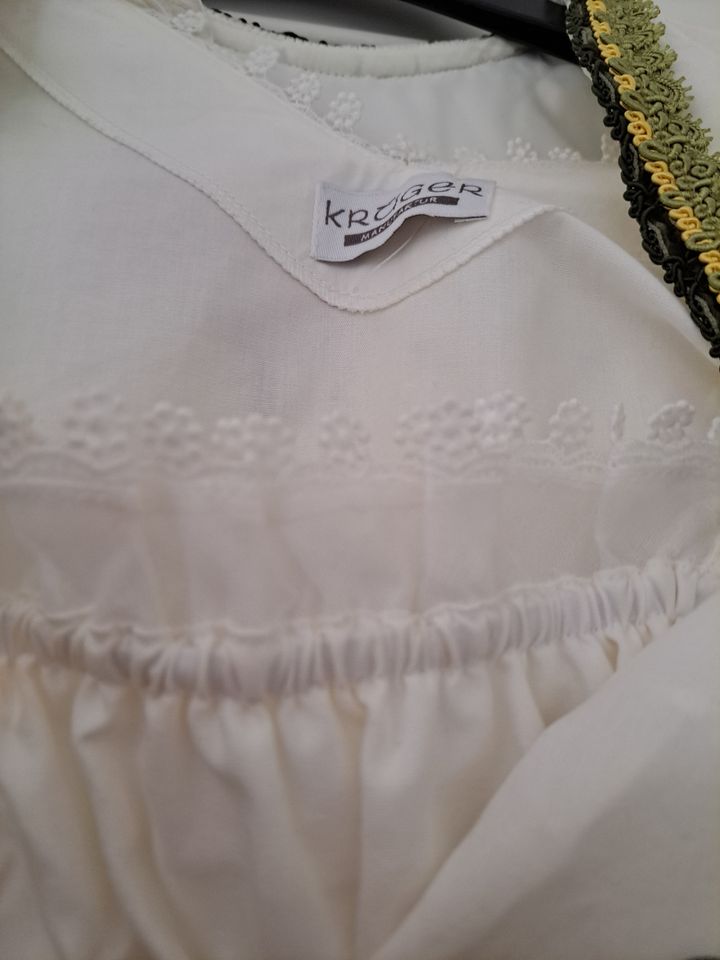 Gr 38 Krüger Manufaktur Dirndlbluse HochzeitTaft Schleifchen NEU in München