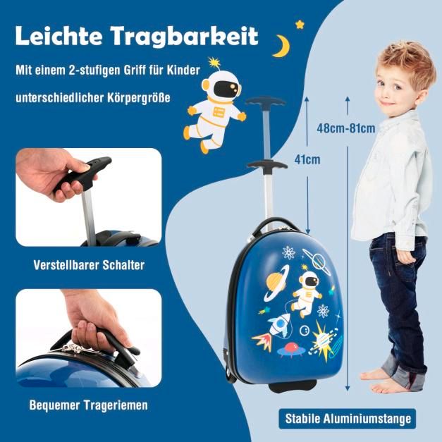Kinderkoffer mit 2-stufigem Teleskopgriff Kindertrolley Kinder in Steinfurt