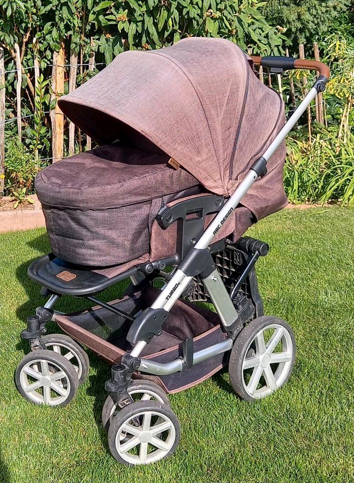 ABC Design Turbo 6 Kinderwagen/-buggy + Wickeltasche + Buggyboard in Schramberg