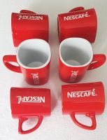 6 Espresso Tassen rot/weiß, mit Aufschrift Nescafe - NEU und unbe Baden-Württemberg - Dossenheim Vorschau