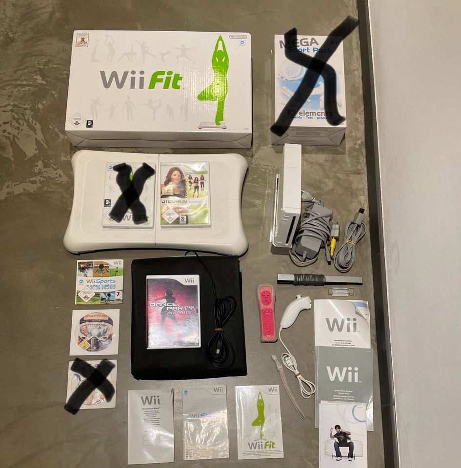 Wii Konsole mit Balance Board, 4 Spielen mit Zubehör in Osnabrück