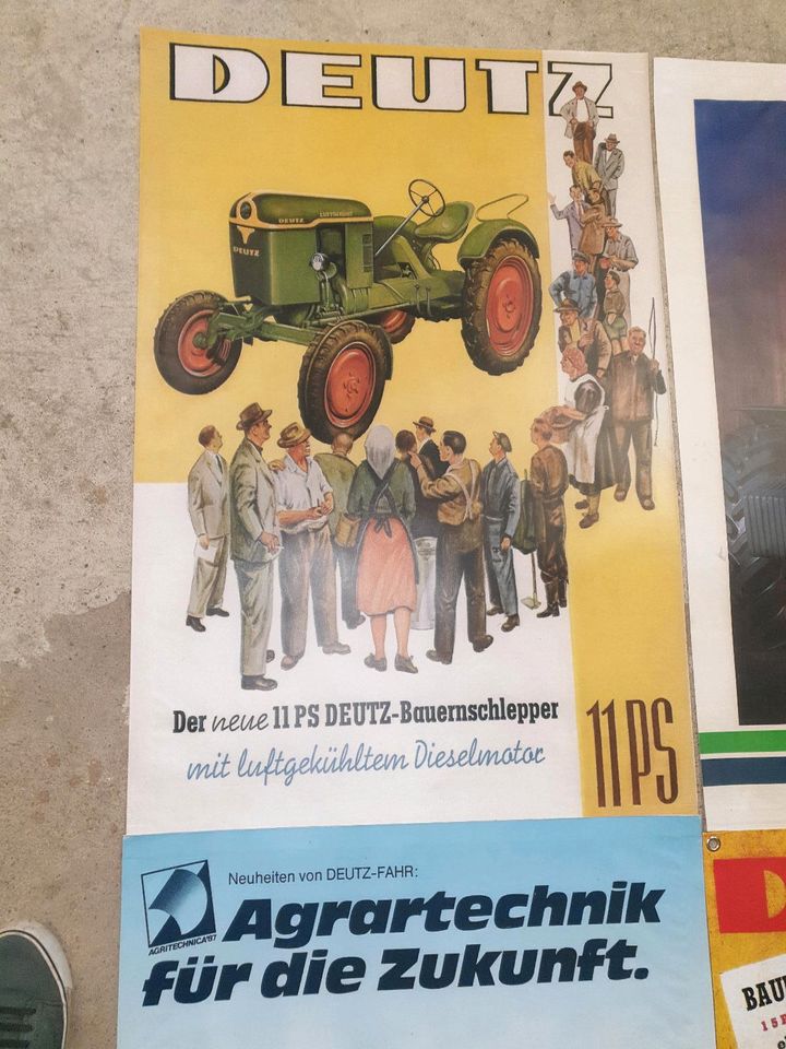 Traktor Motor Deutz PVC Plane Deko Werbung Werkstatt in Haundorf